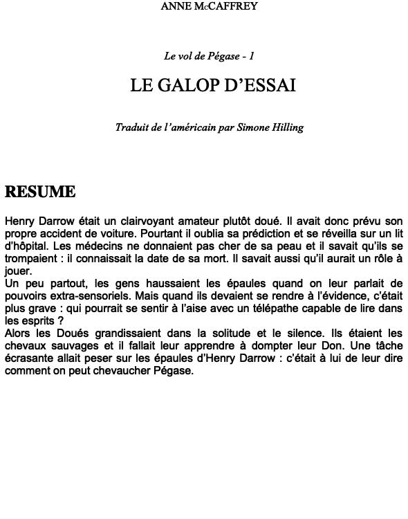 Le galop d'essai